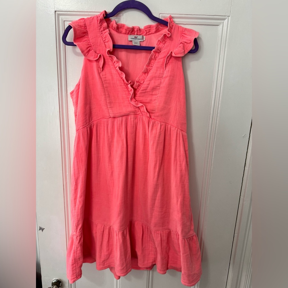 Vineyard vines neon coral summer dress size M